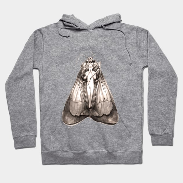 Of Moths Hoodie by Mikemanoart